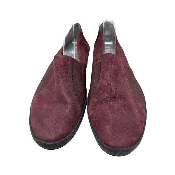 Eileen Fisher Chase Burgundy Suede Slip-On Womens Loafers Size 9 - Picture 6 of 10